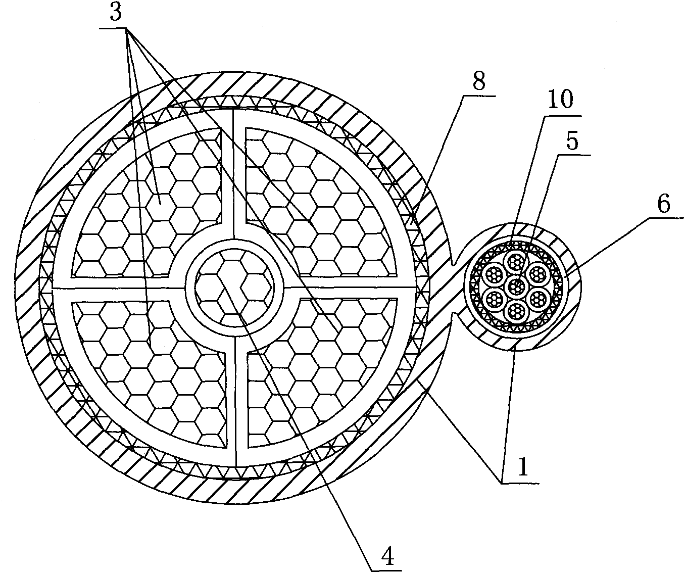 Strong and weak current composite cable and manufacturing method thereof