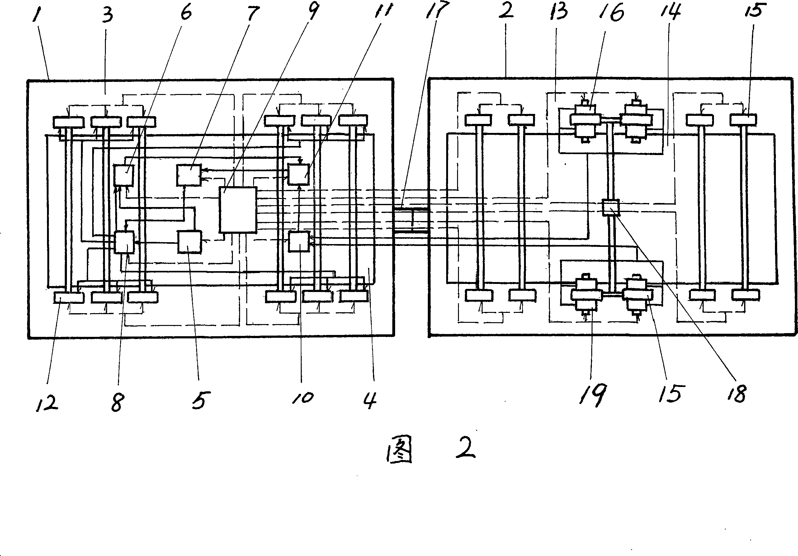 Potential energy dynamical train and driving system