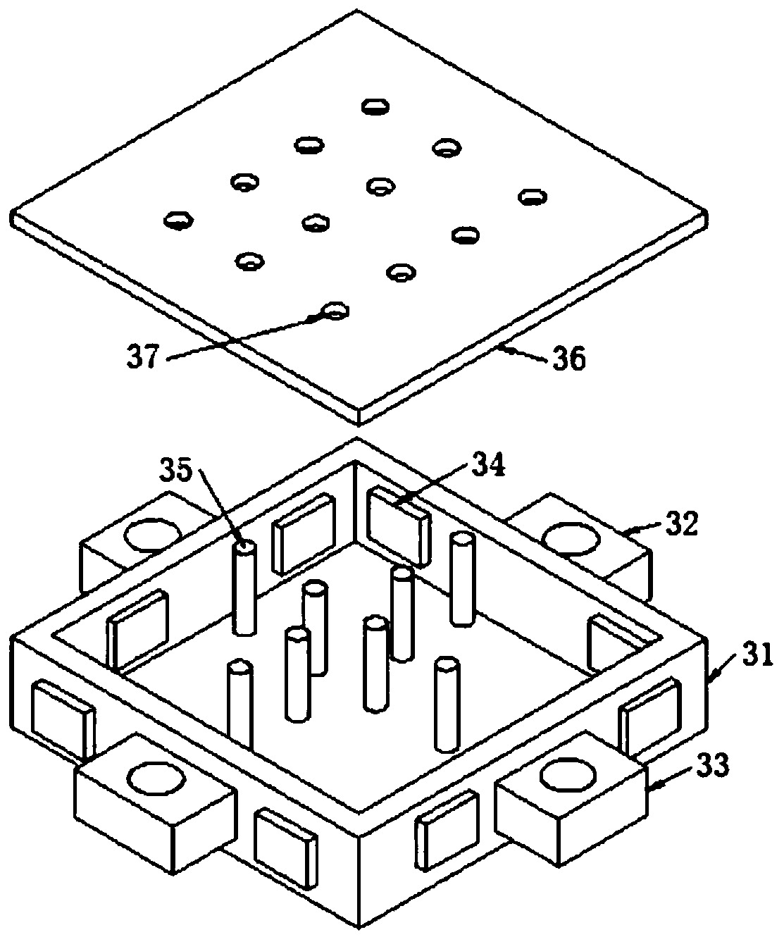 Ground-embedded waterproof optical cable cross-connecting box