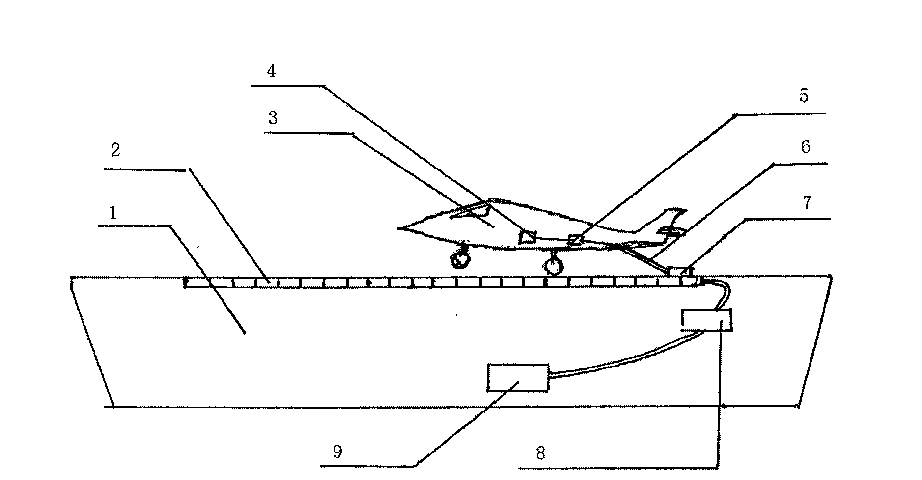 Speed-reducing and stopping device for aircraft landing