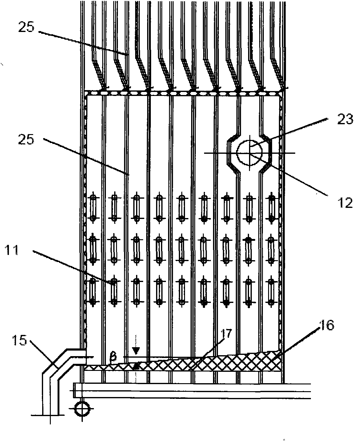 Bottom slag cooling method of circulating fluidized bed