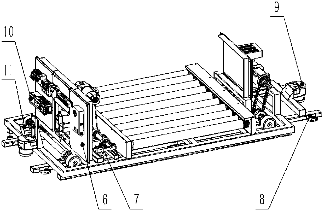 Power sharing and conveying device for circuit breaker assembly line and conveying method therefor