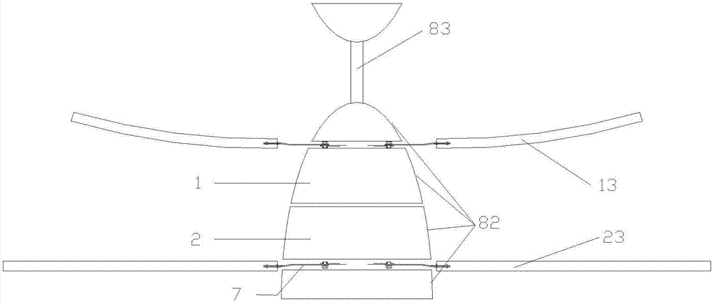 Coaxial opposite-rotation electric ceiling fan