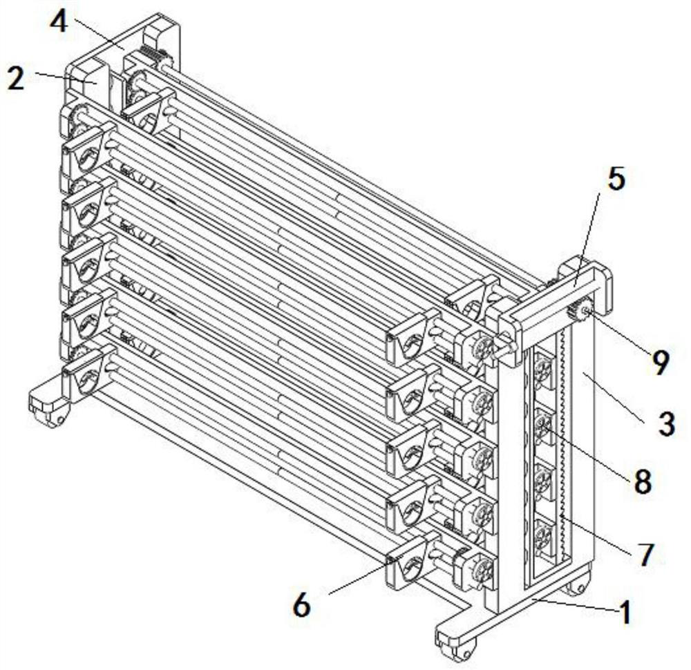 Shaft storage rack for glass substrate cleaning machine