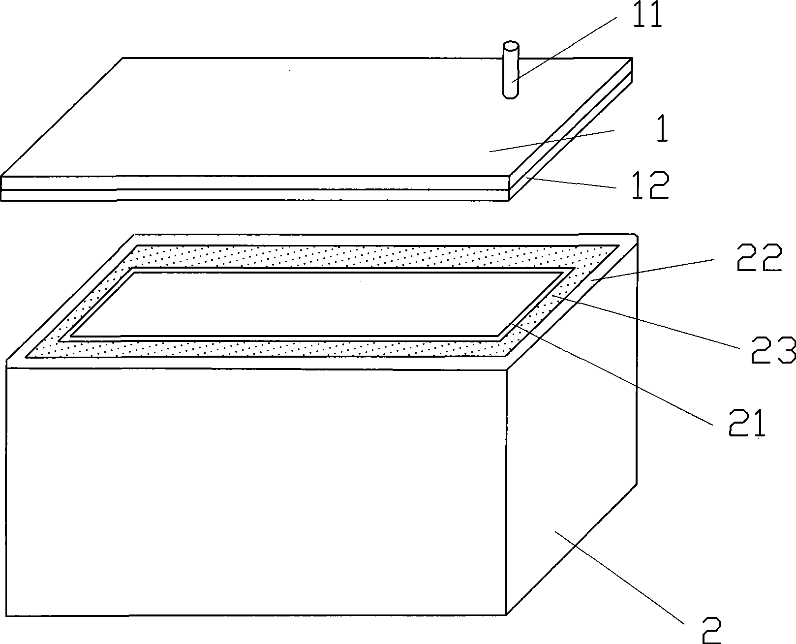 Non-metal Dewar container of high temperature superconduction magnetic suspension experiment vehicle