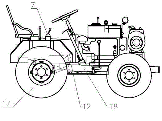 Air-cut brake device for agricultural vehicle