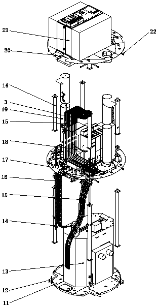 Working platform of high-power offshore wind generator unit tower frame electrical appliance component and mounting method thereof