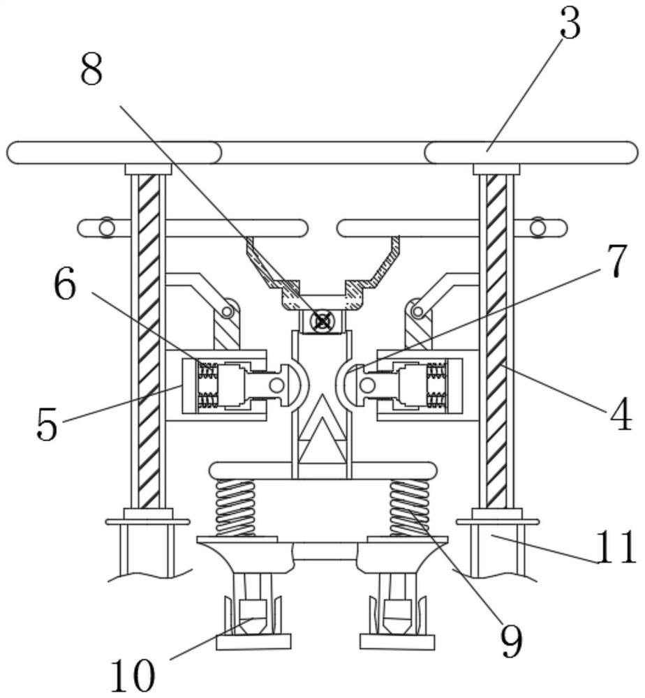 Paint spraying auxiliary mechanism capable of keeping paint spraying distance and avoiding sagging for hardware