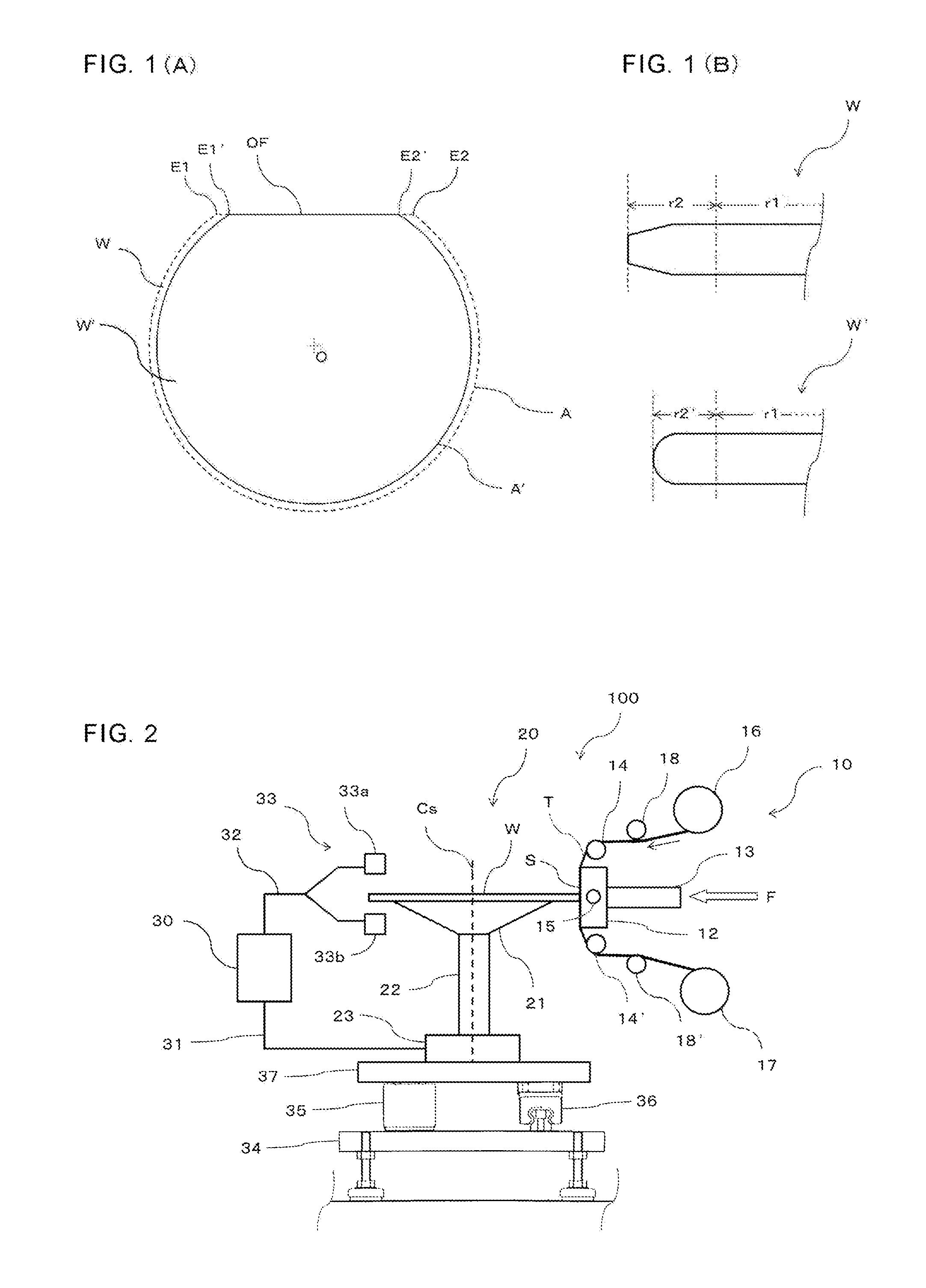 Method for manufacturing a circular wafer by polishing the periphery, including a notch or orientation flat, of a wafer comprising crystal material, by use of polishing tape