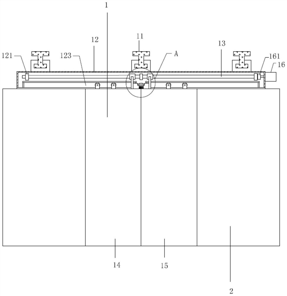 LED screen and retractable door linkage device of combined screen