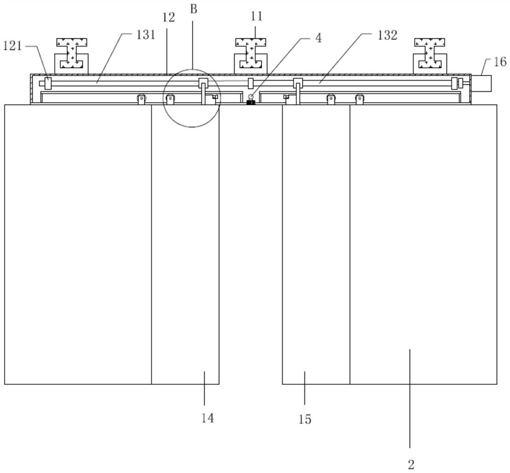 LED screen and retractable door linkage device of combined screen