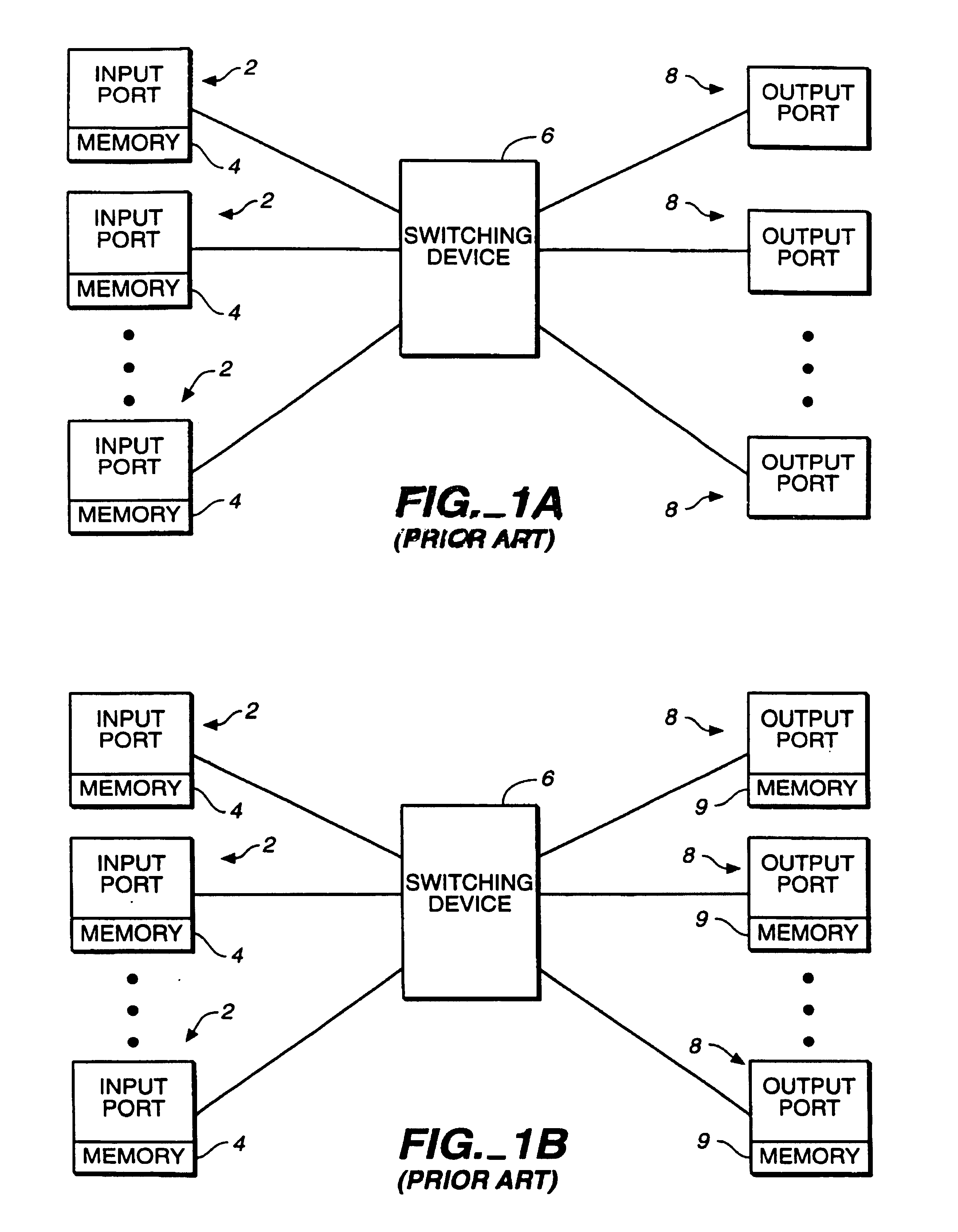 Separation of data and control in a switching device