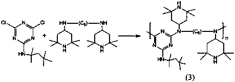 Process for synthesizing hindered amine light stabilizer 944