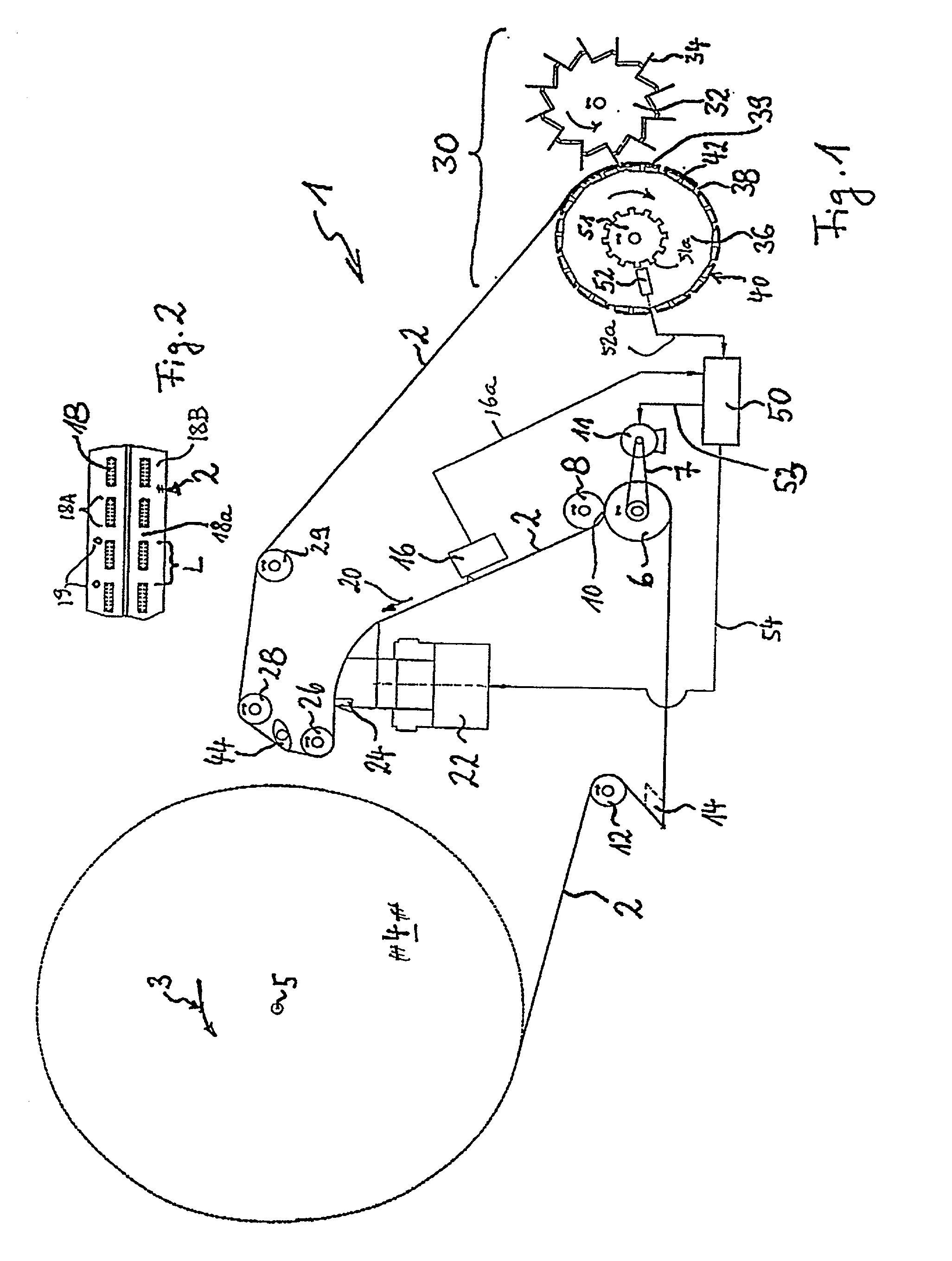 Method of and apparatus for applying adhesive to a running web of wrapping material for smokers products
