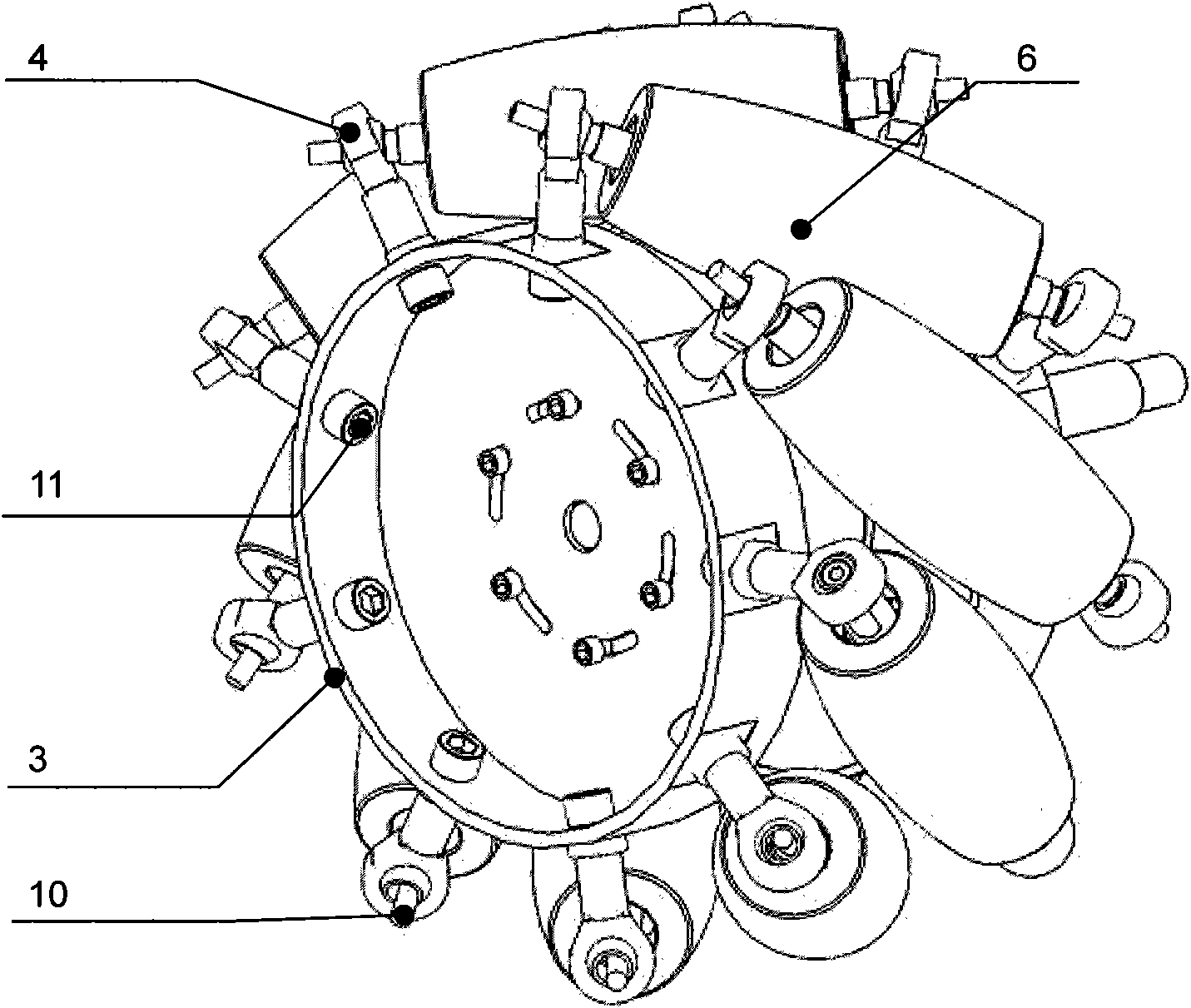 Omnidirectional wheel with simplified manufacturing technique