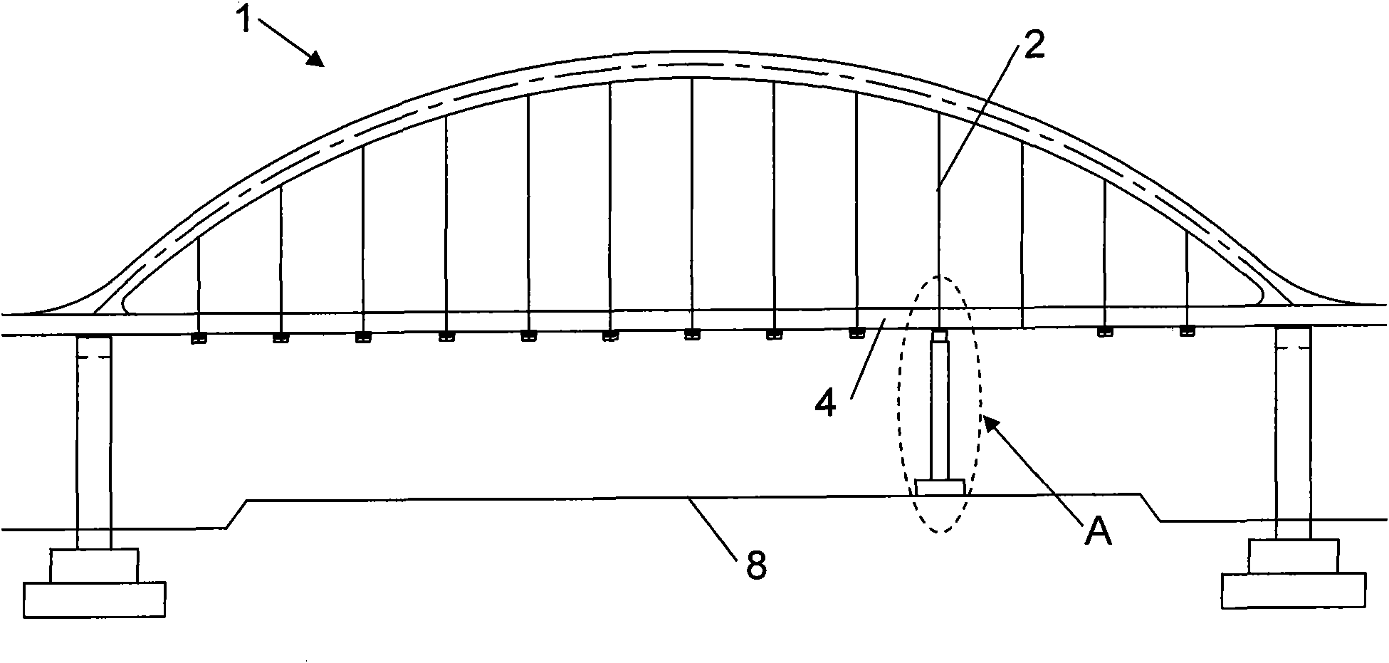 Suspender replacement method for tie bar type overpass bridge
