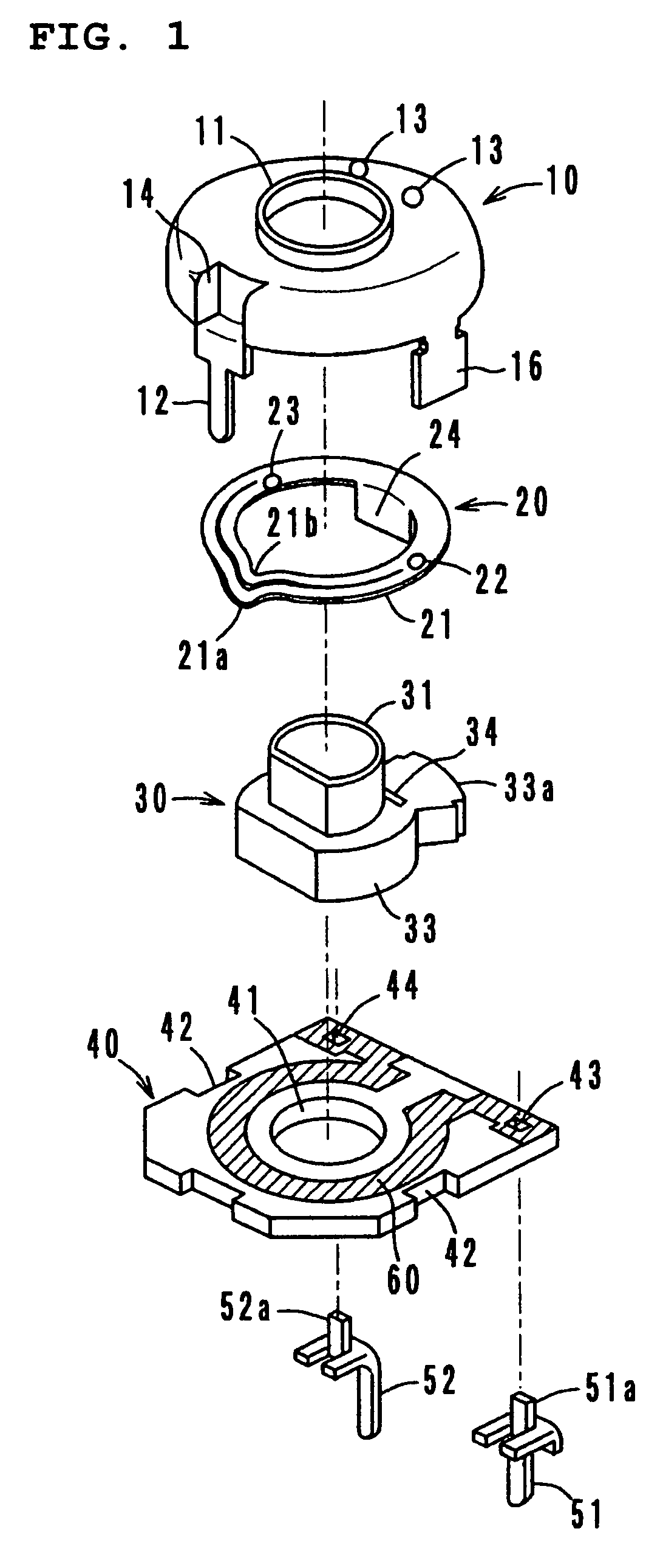 Rotatable variable resistor with clicking mechanism