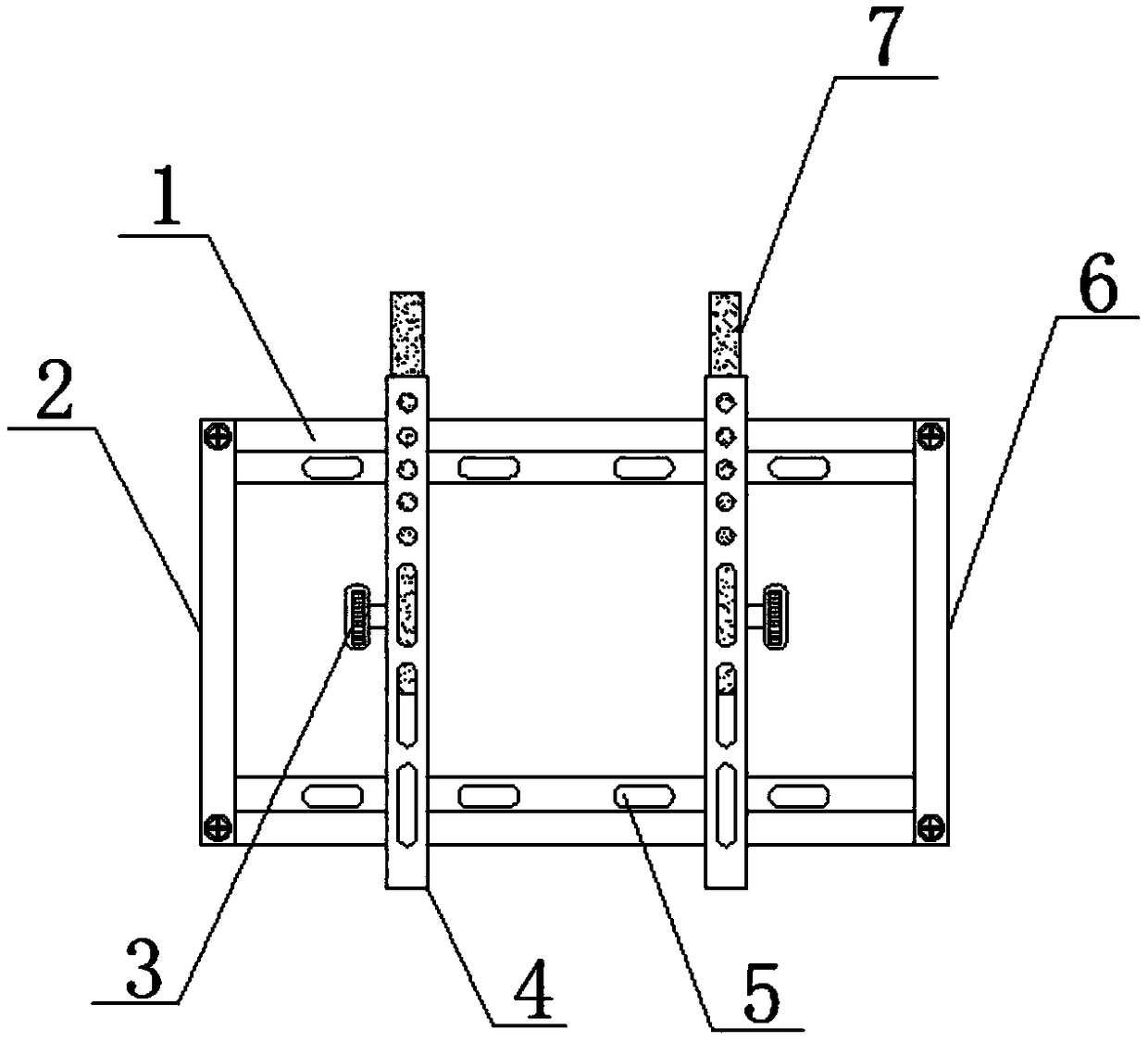 Foldable LCD television mounting frame