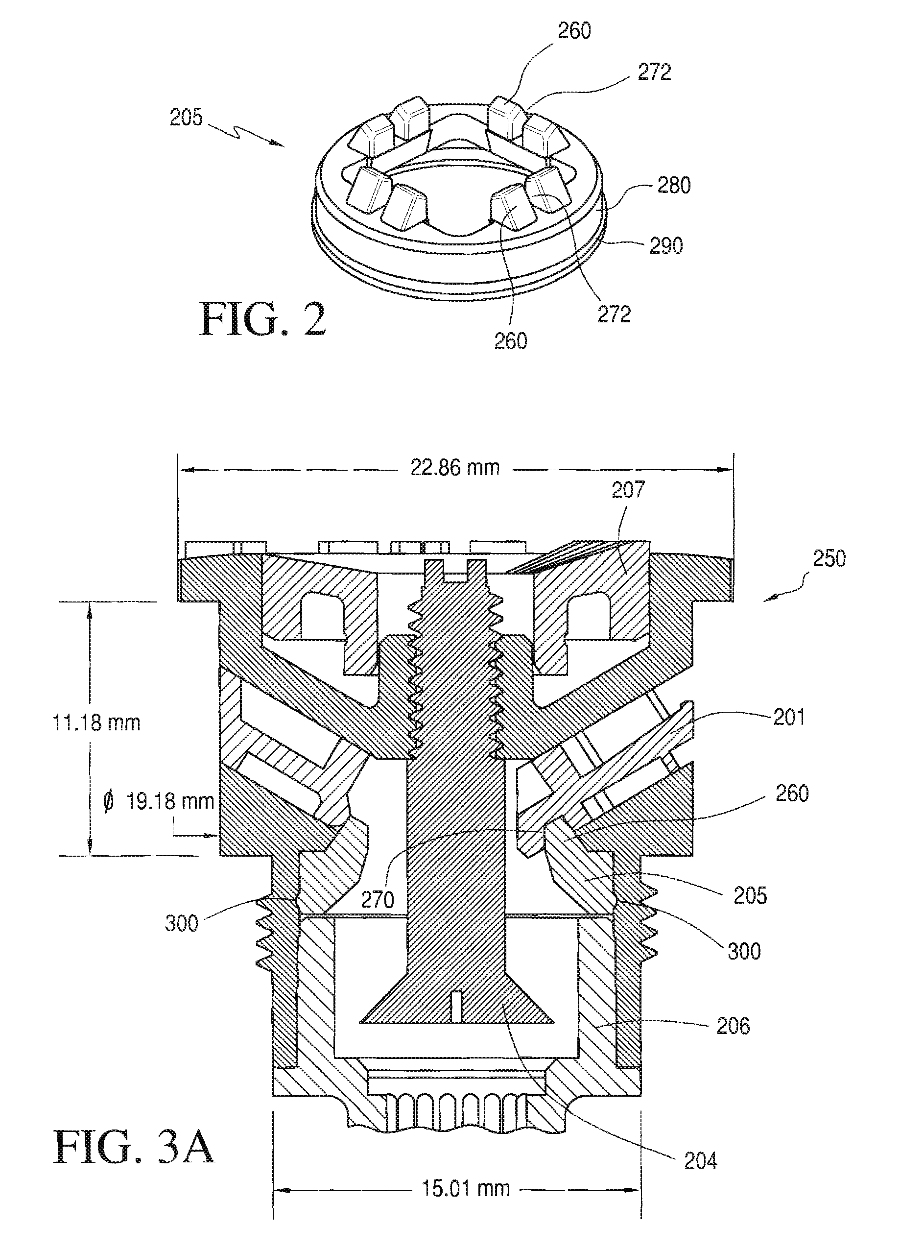 Irrigation Nozzle Assembly with Fluidic insert Retention structure and method