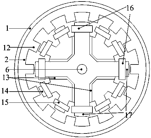 Outer-rotor five-degree-of-freedom non-bearing switch reluctance motor