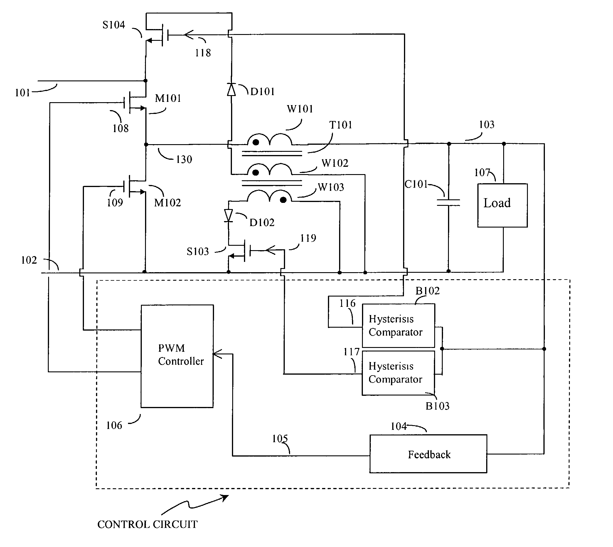 Stepping inductor for fast transient response of switching converter