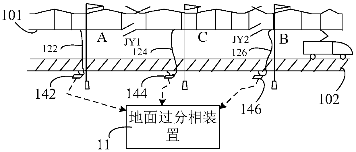 Pantograph detection circuit, ground split-phase passing device and control method
