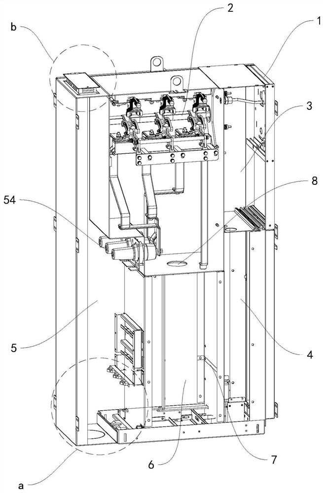 Cable rear connection type gas-insulated switchgear