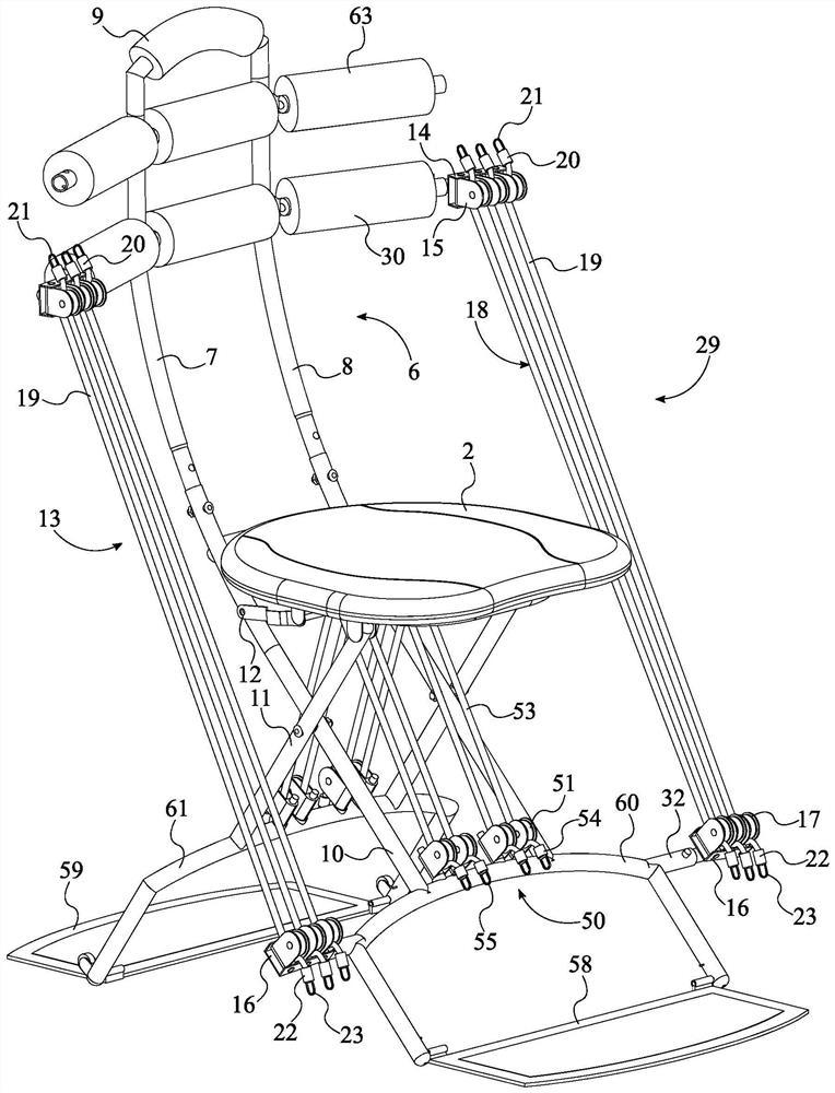 Folding exercise chair for resistance training