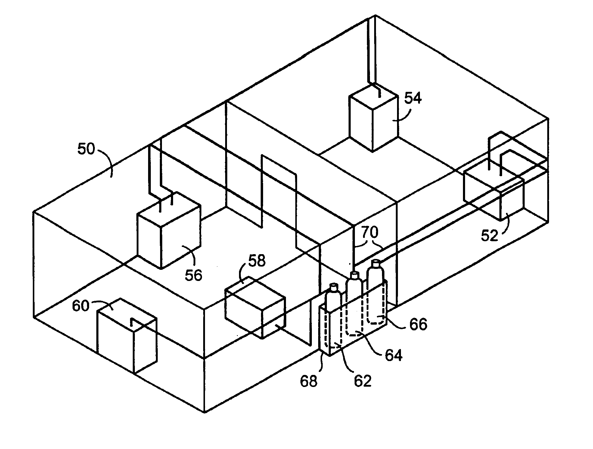Process and apparatus for producing a diagram of an installation comprising apparatuses supplied with gas