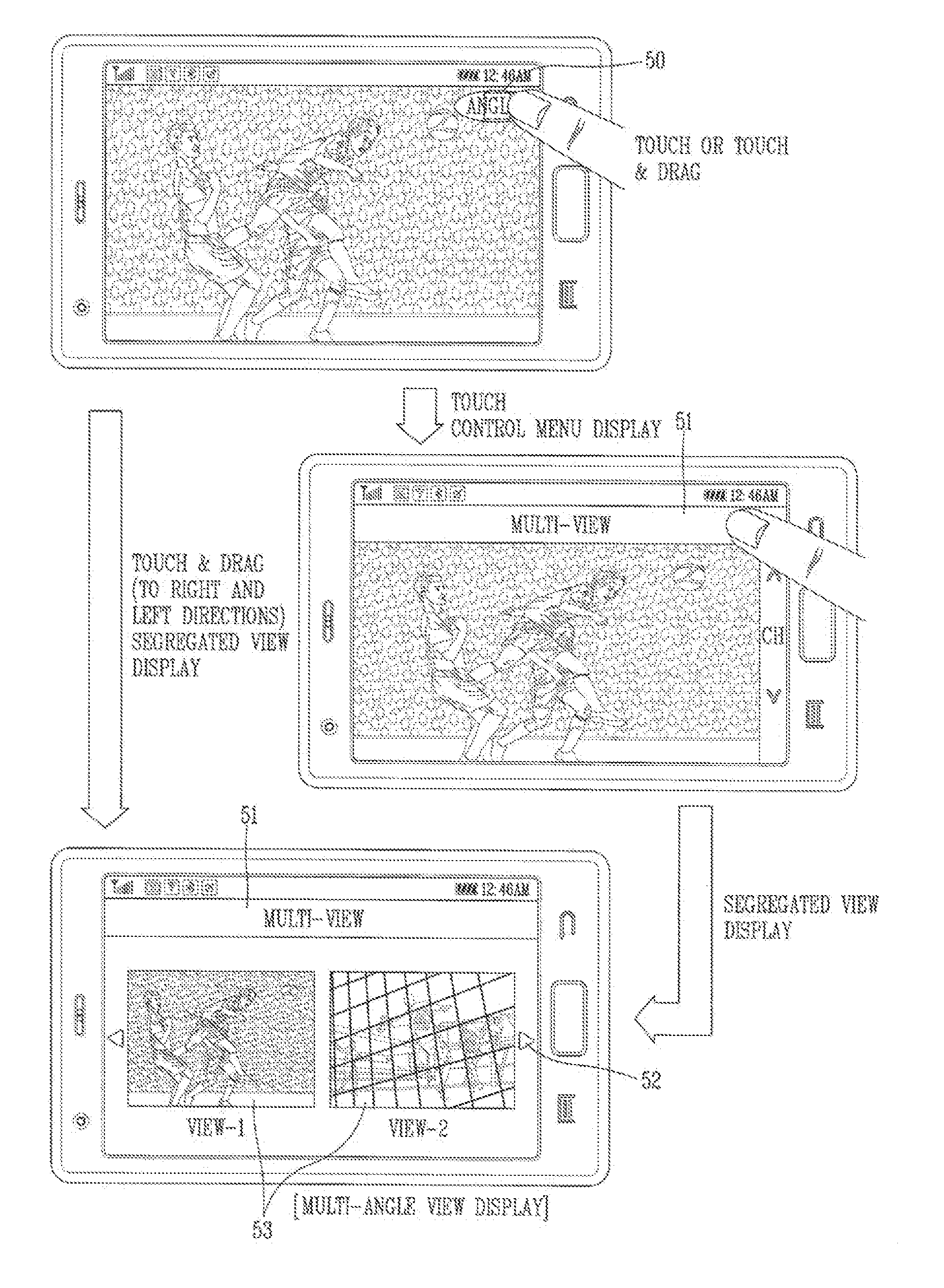 Mobile terminal and three-dimensional (3D) multi-angle view controlling method thereof
