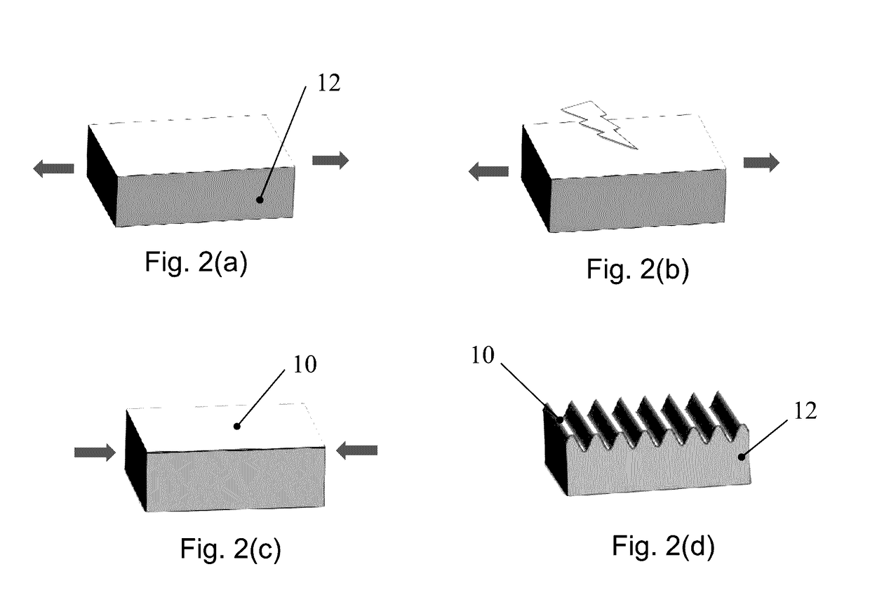 Method to fabricate asymmetric wrinkles using biaxial strains