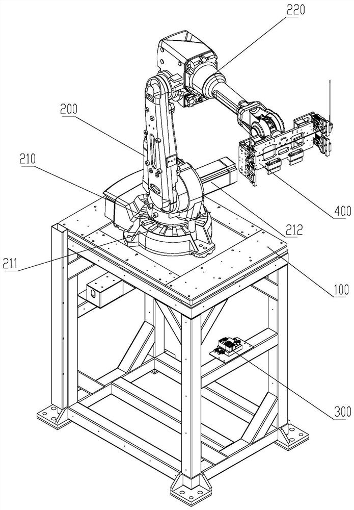 Six-axis carrying mechanical arm for battery burn-in board