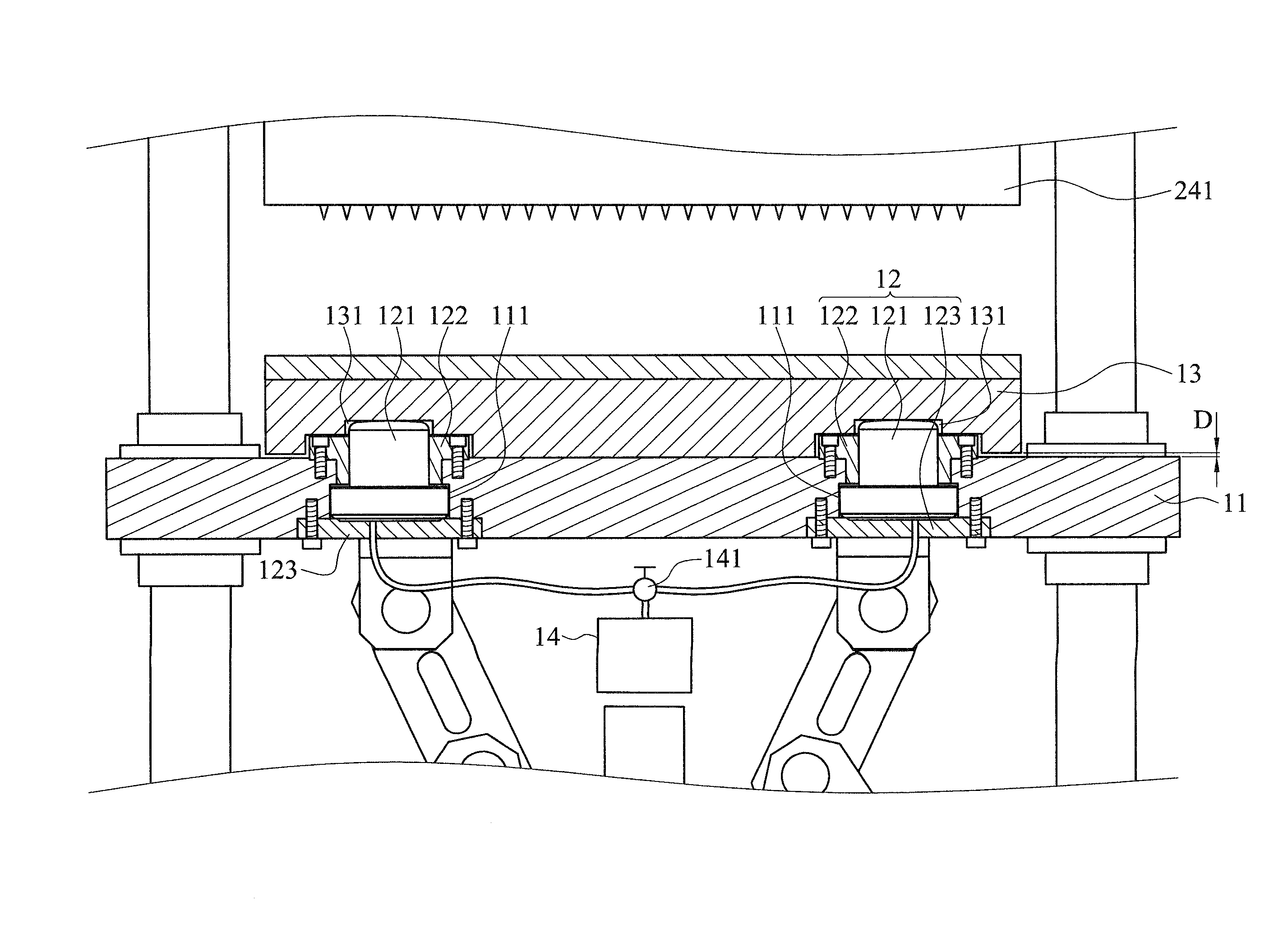 Buffer assembly of vacuum molding and cutting machine