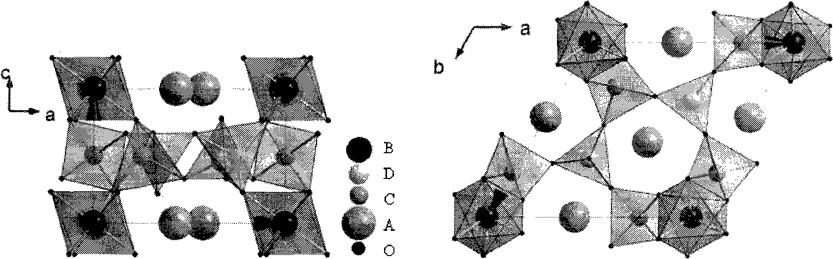 Piezo crystal having four-lattice structure