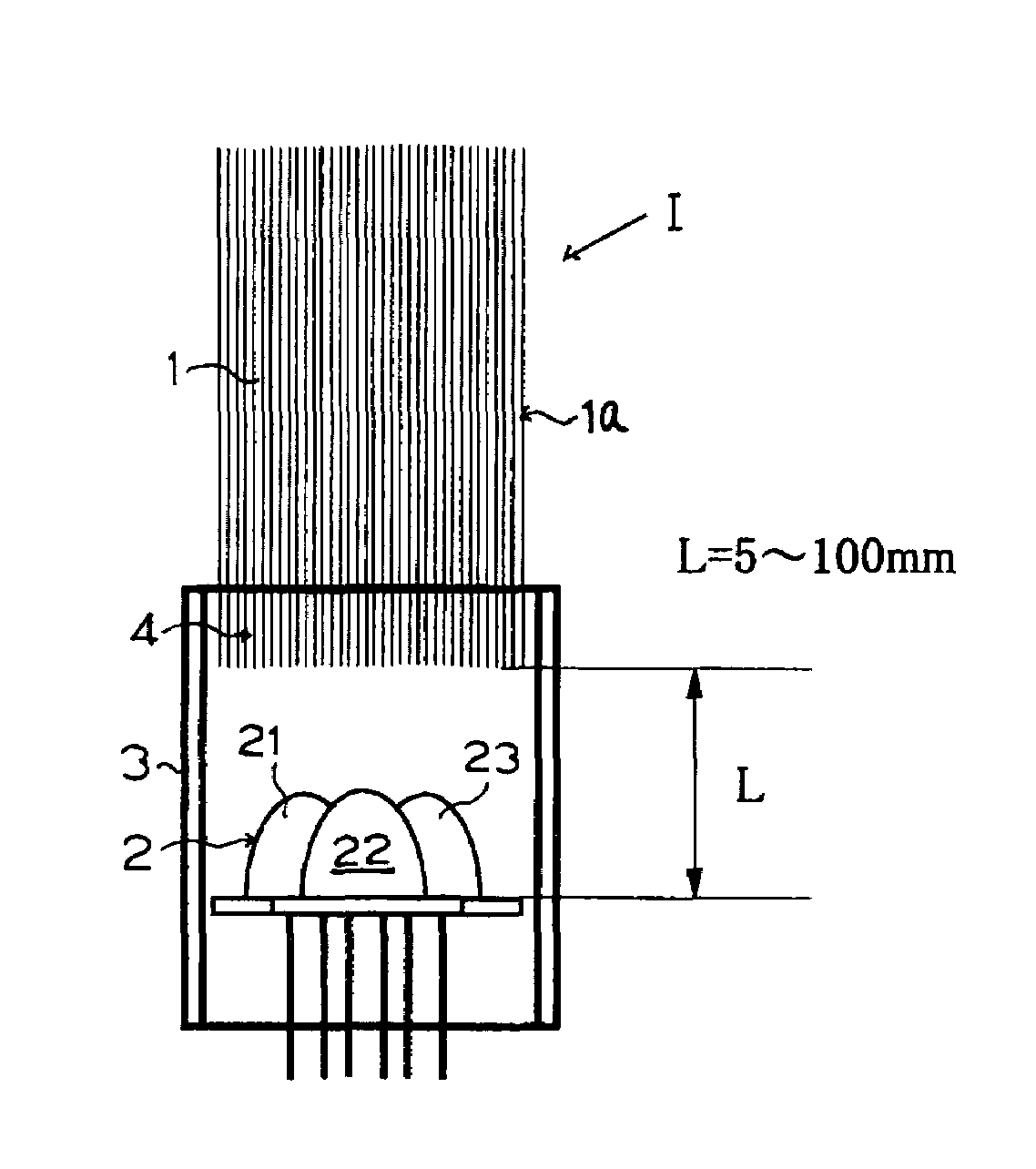 Optical fiber decoration device using LED light source and article decorated thereby
