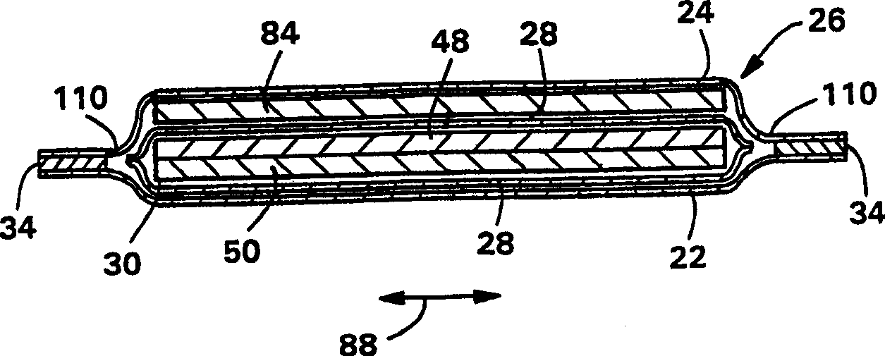 Layered absorbent structure with zoned basis weight