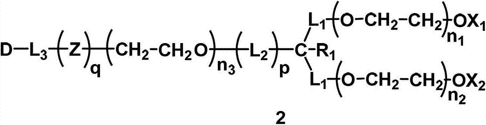 Monofunctional branched polyethyleneglycol