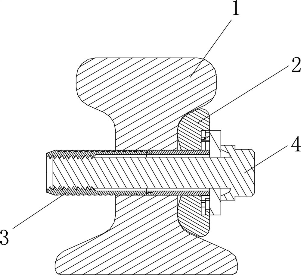 Pull riveting fastener having anti-falling structure and used for laying railway track