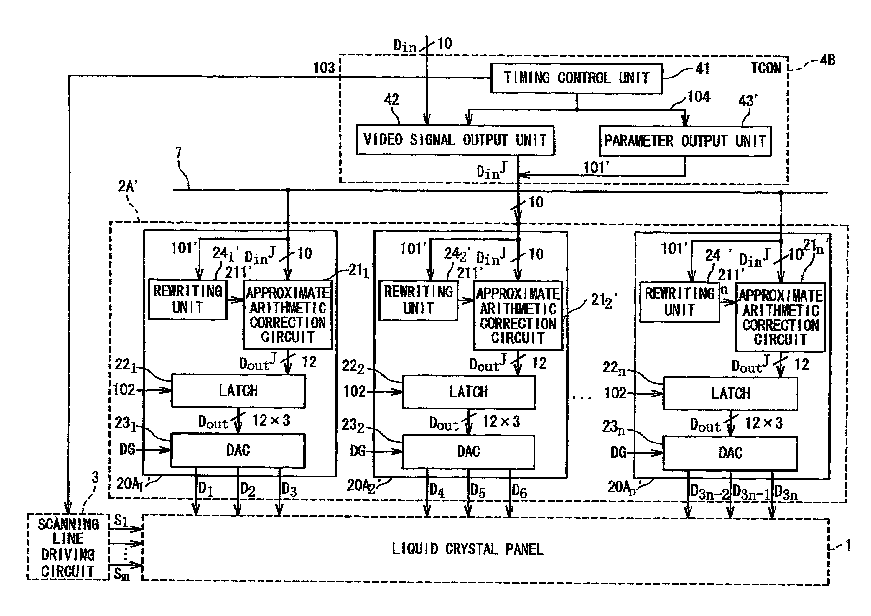 Display device, data driver IC, and timing controller