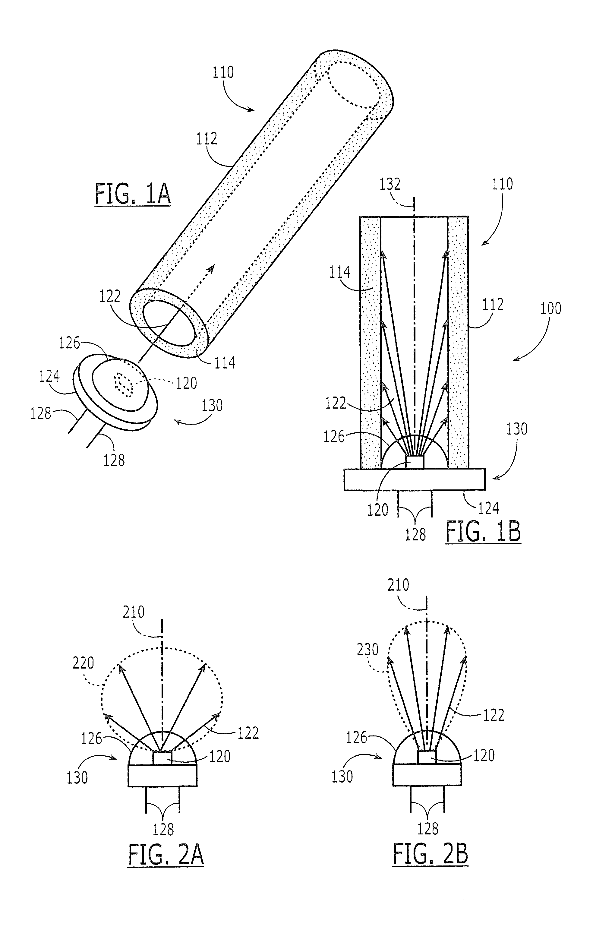 Semiconductor light emitting apparatus including elongated hollow wavelength conversion tubes and methods of assembling same