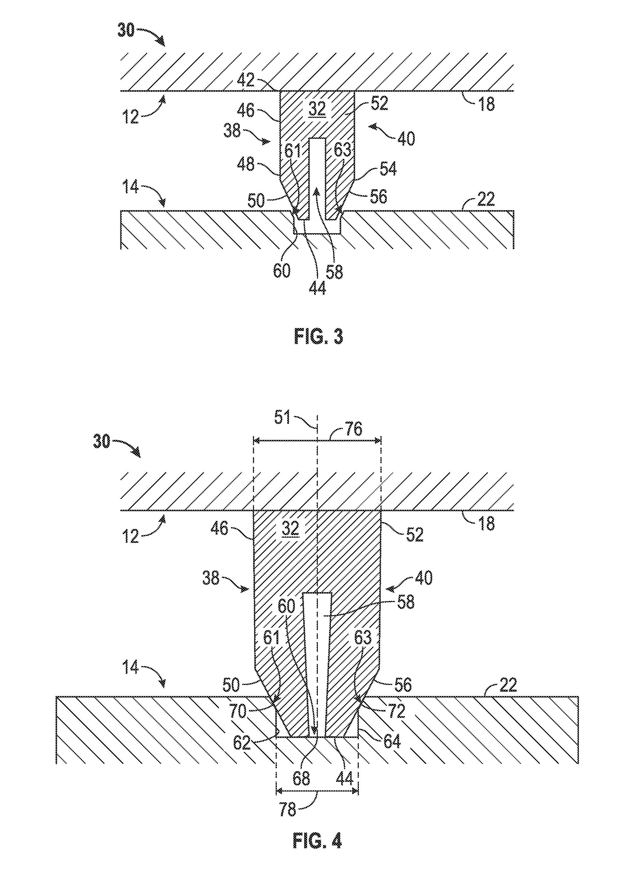 Elastic alignment assembly for aligning mated components and method of reducing postional variation