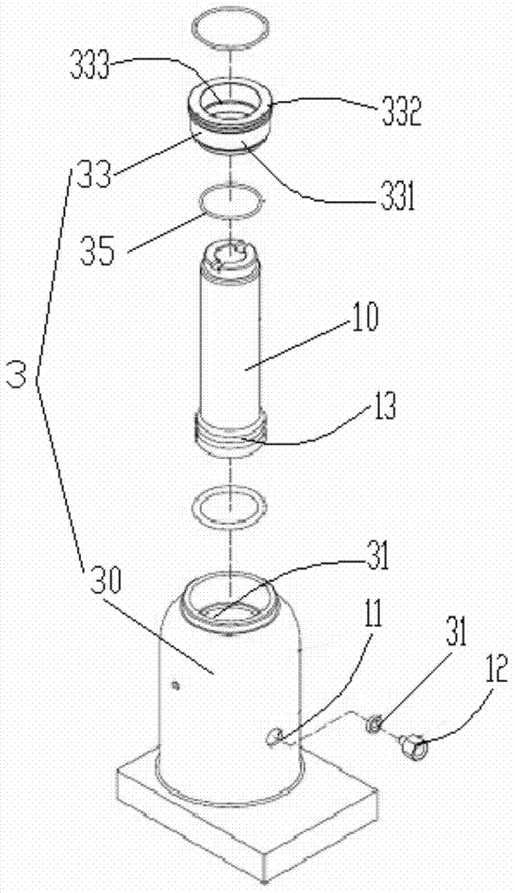 Piston rod reset mechanism of jack and jack