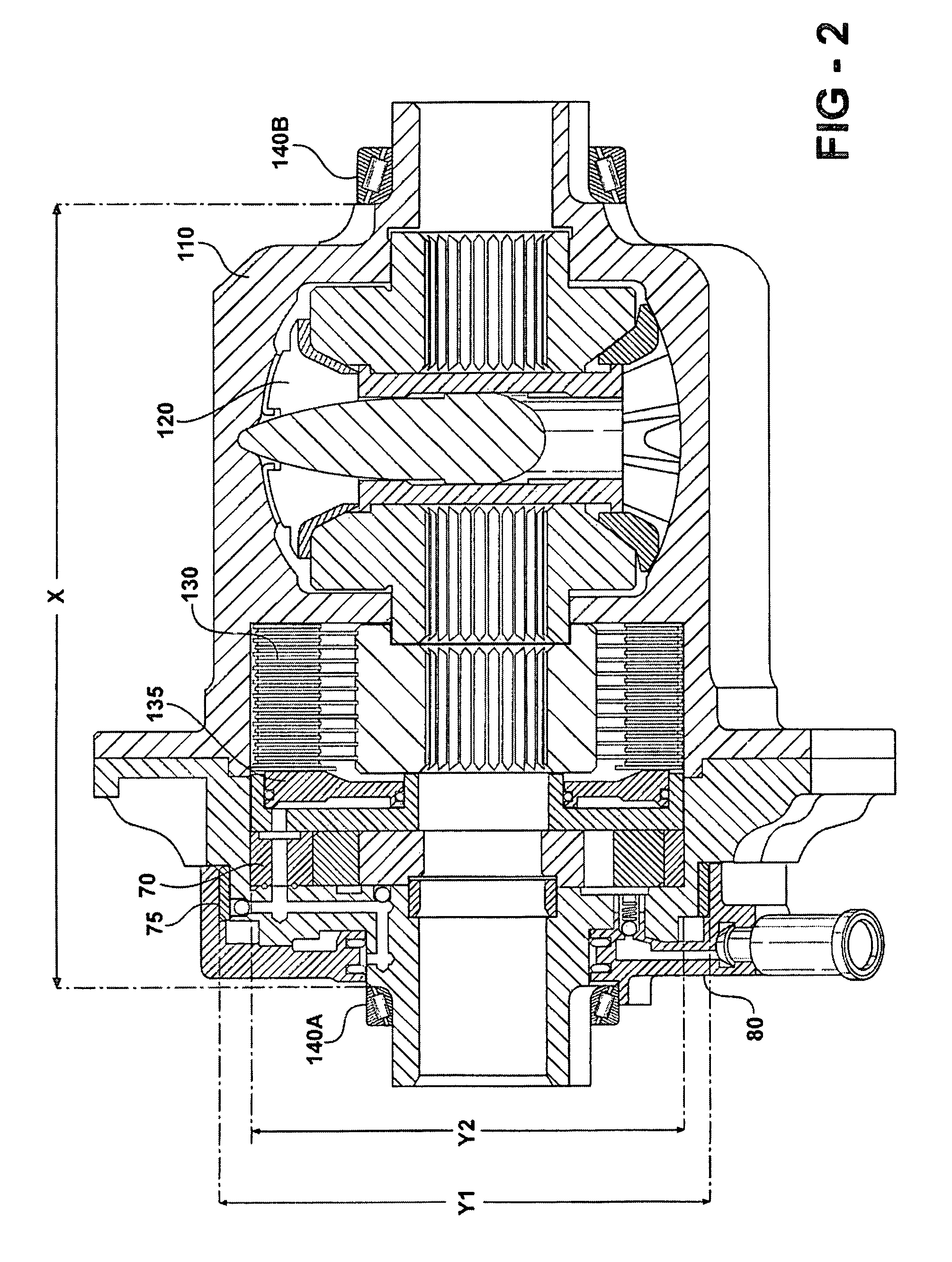 Hydraulically locking limited slip differential