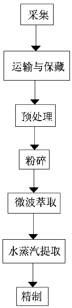 Extraction process for Chimonanthus fragrans essential oil