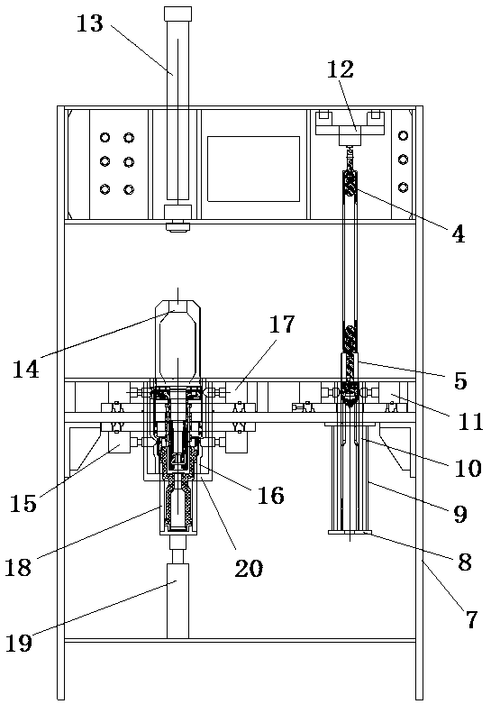 Crimping device for assembling moving end assembly of circuit breaker