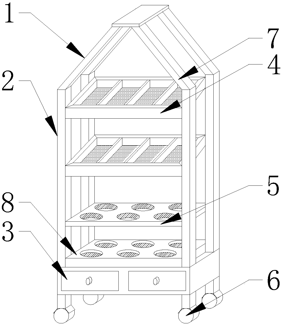 An Anti-dropping Medicinal Liquor Display Stand