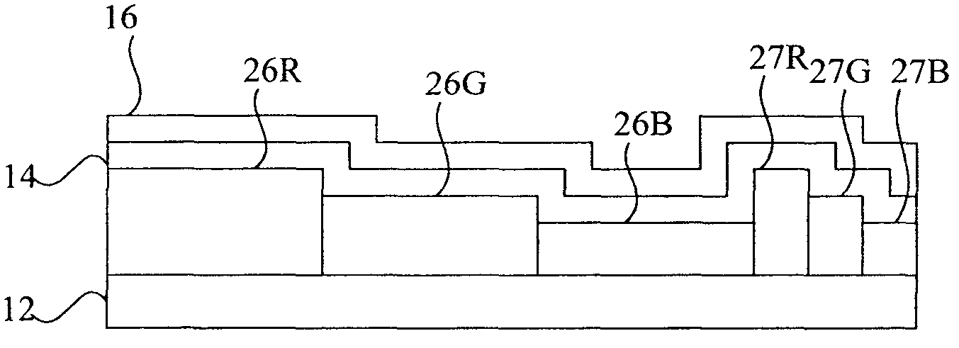 Light emitting diode device incorporating a white light emitting layer in combination with a plurality of optical microcavities