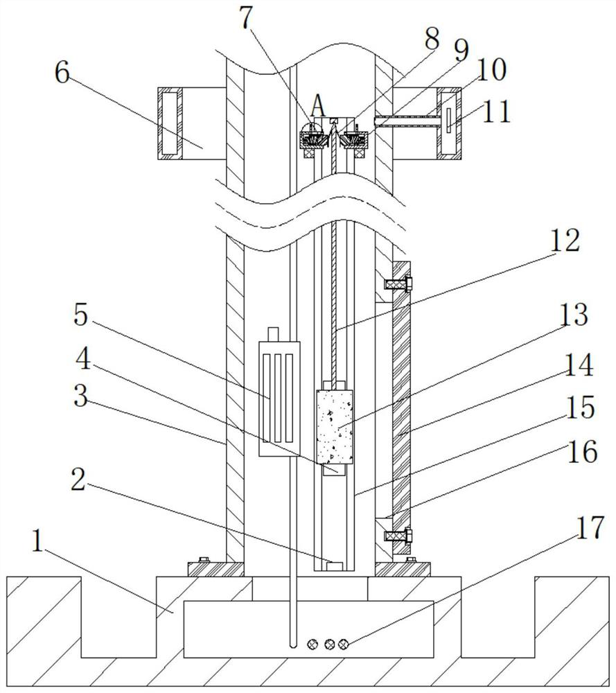 Street lamp pole electric leakage warning device for municipal security and protection