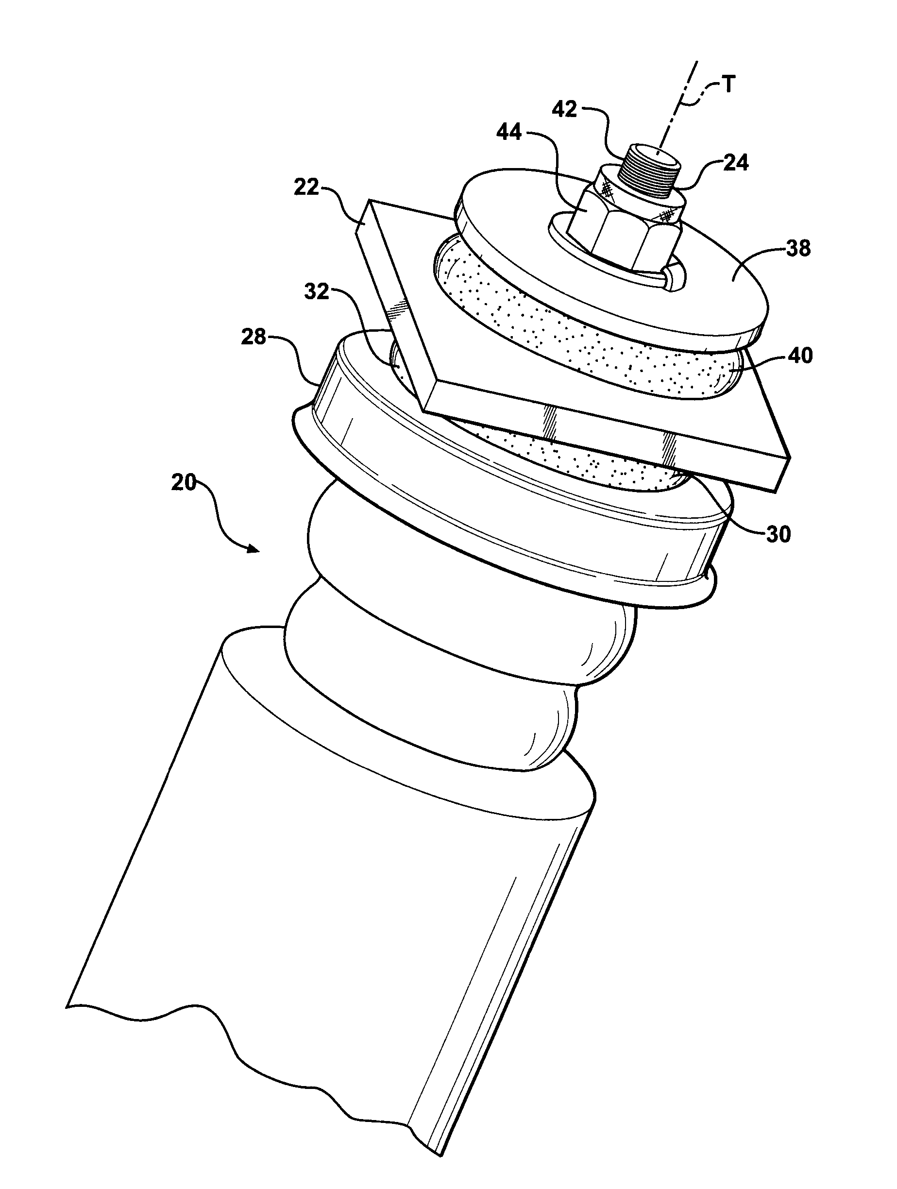 Insulator for a wheel suspension system