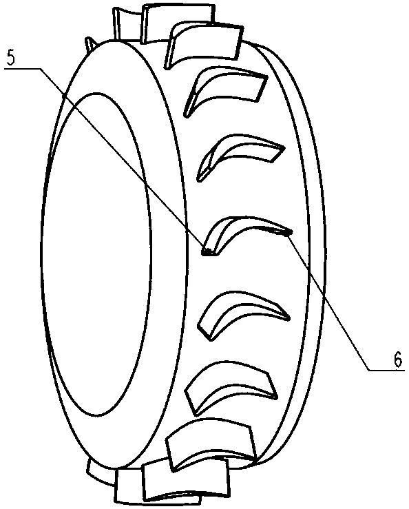 Blade type casing treatment device based on gas compressor volute asymmetry